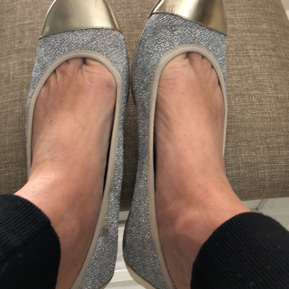 Jimmy Choo Silver and Gold Flats